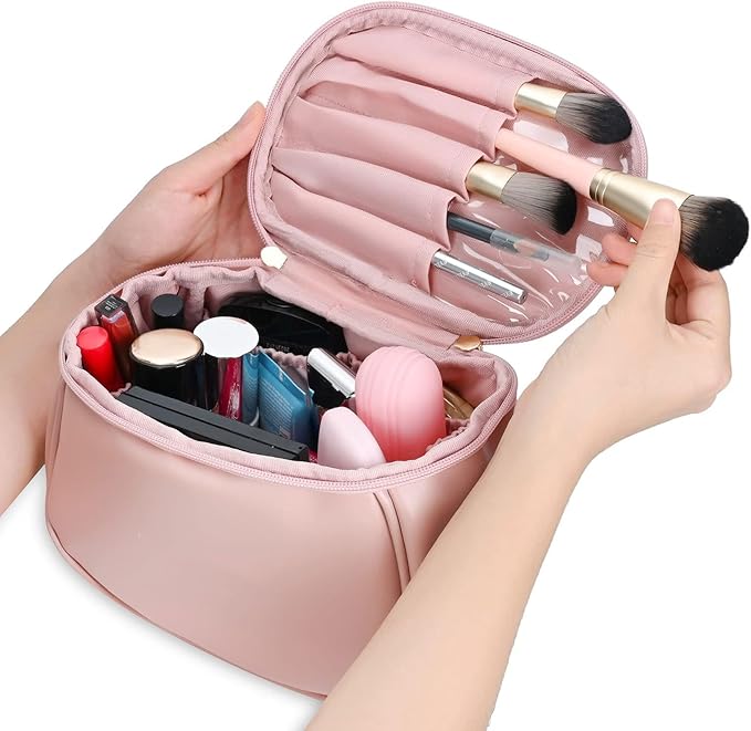PU Makeup Organizer Bag with Handle Toiletry