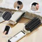 Folding Travel Hair Brush with Detachable Mirror