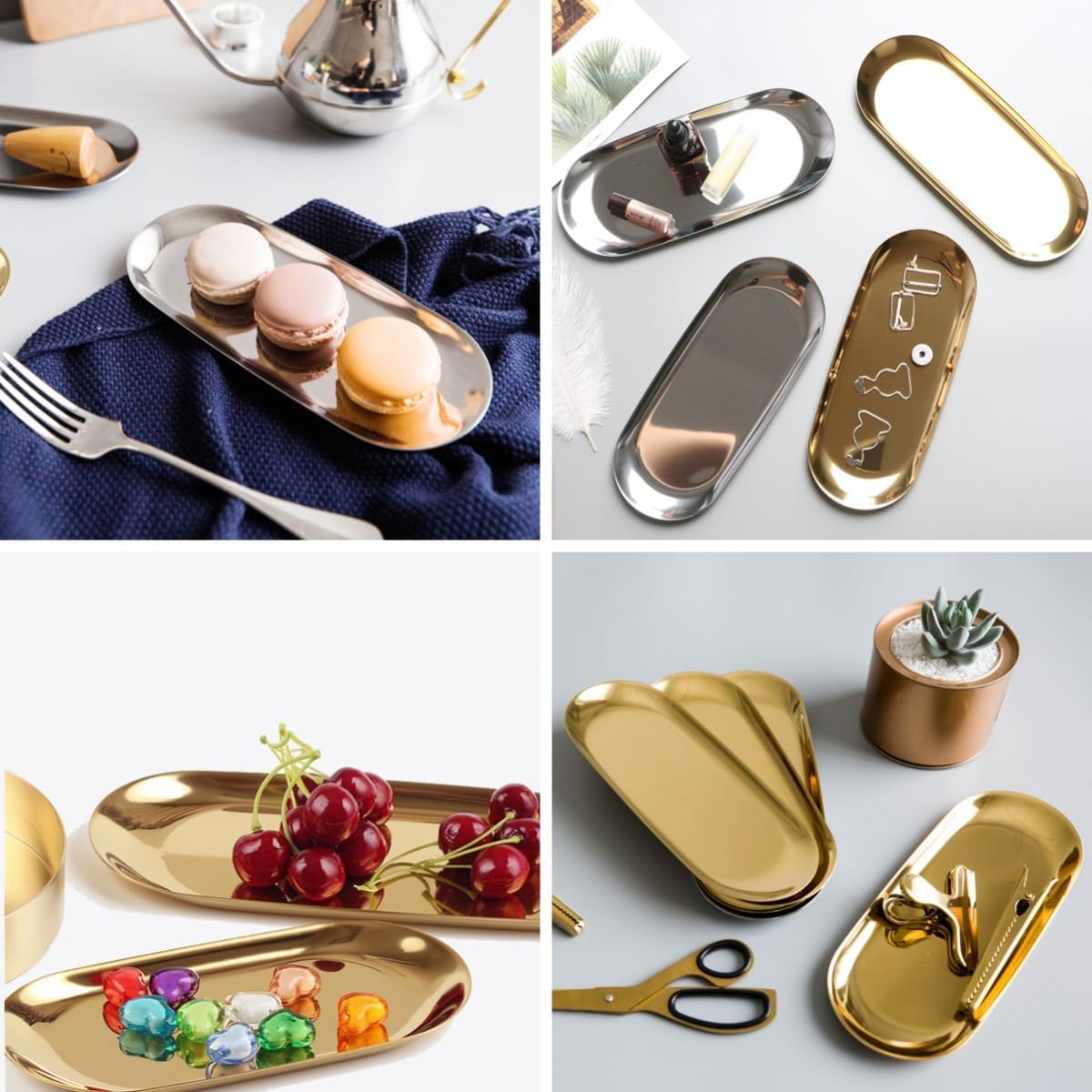 Gold Stainless Steel Decorative Trays