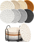8-Piece Absorbent Drink Coasters with Holder 