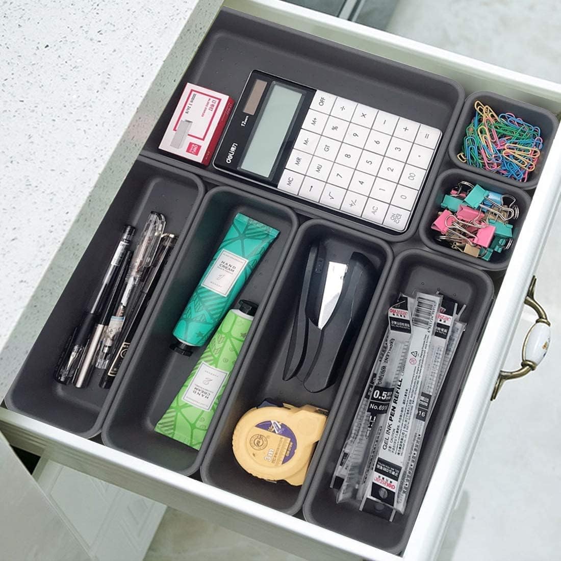 8-Piece Desk Drawer Organizer Tray Dividers