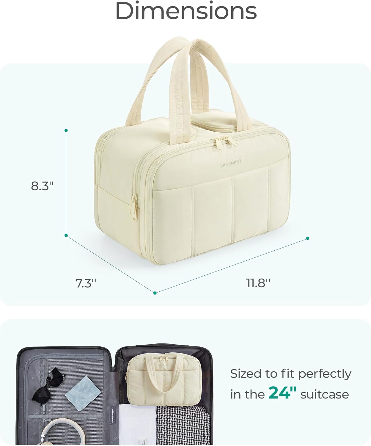Large Lightweight Travel Toiletry Bag for Women