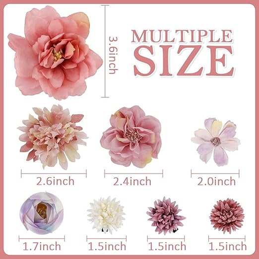 Bohemian Flowers Hair Clips 12 Pieces