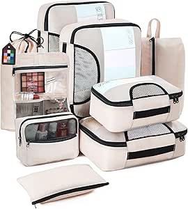 8 Piece Travel Packing Cube Set 
