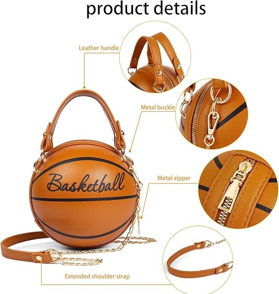 Women’s Basketball Shape Crossbody Bag