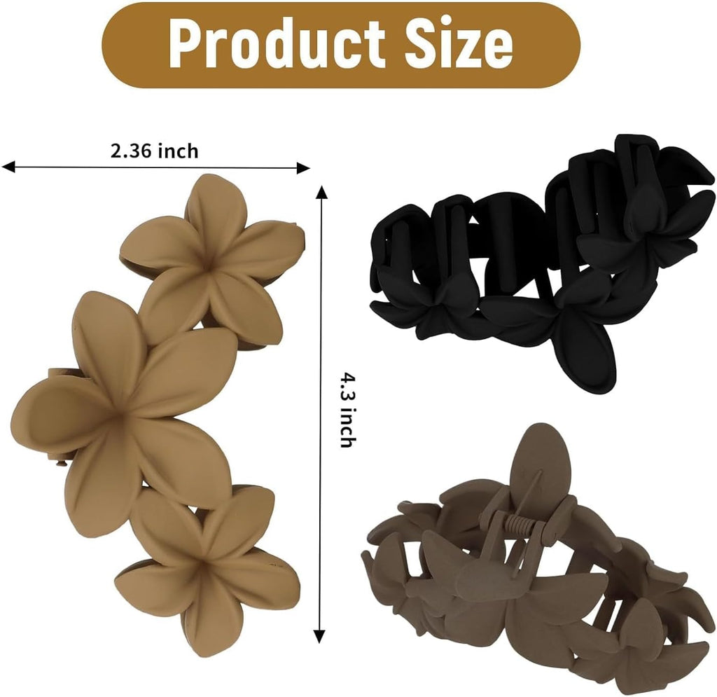 4PCS Matte Flower Hair Clips
