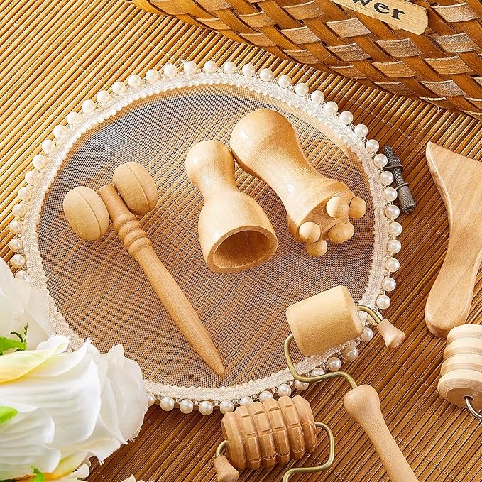 7 Pcs Wooden Face Massage Tool Set