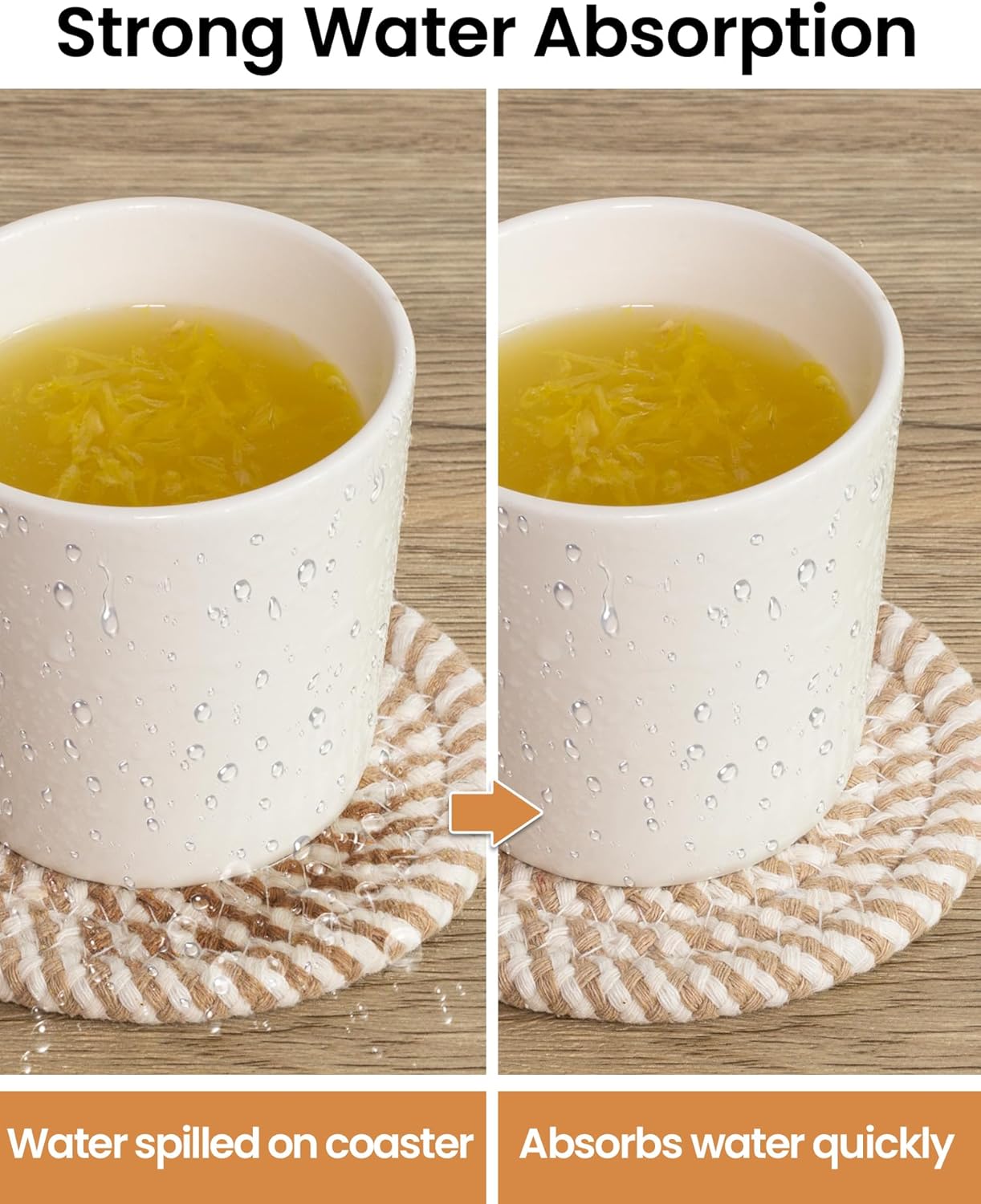 8-Piece Absorbent Drink Coasters with Holder