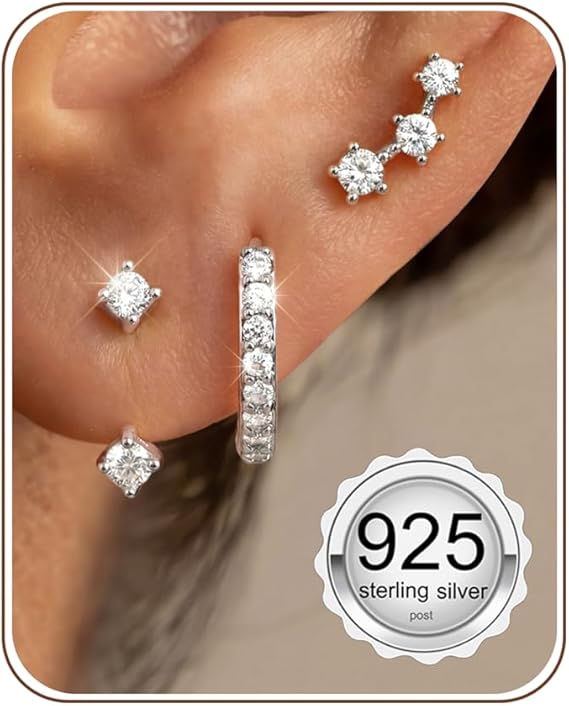 Earrings Set for Multiple Piercing Dainty 3 Pairs