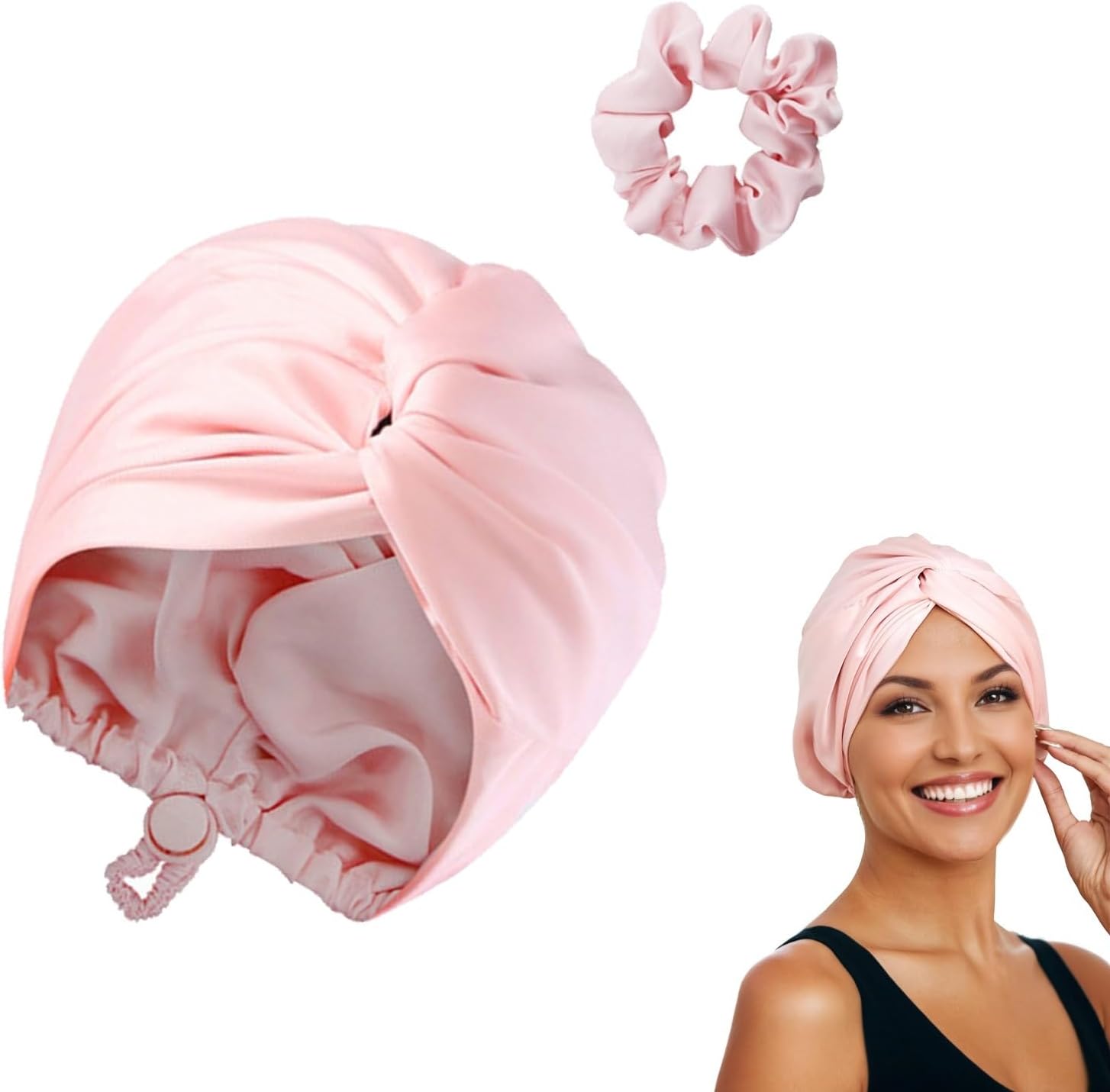 Adjustable Silk Satin Hair Bonnet for Sleeping 