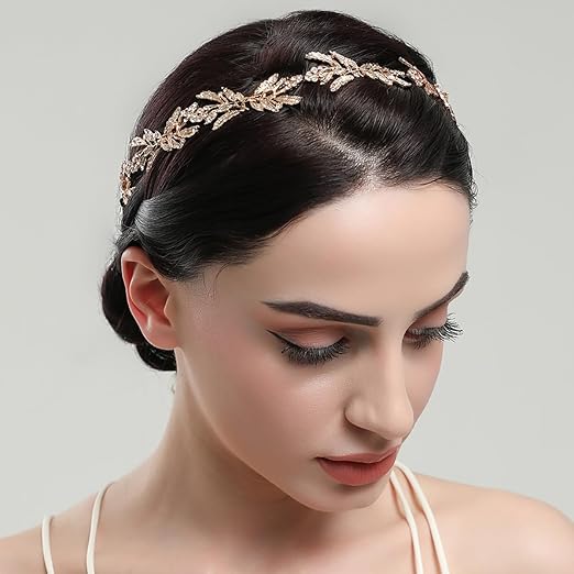 Bridal Leaf Headpiece Gold Wedding Headband