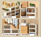 5-Tier Stackable Plastic Storage Cabinet with Wheels – Foldable Organizer