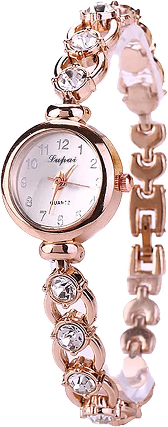 Crystal Alloy Bracelet Ladies Wrist Watch