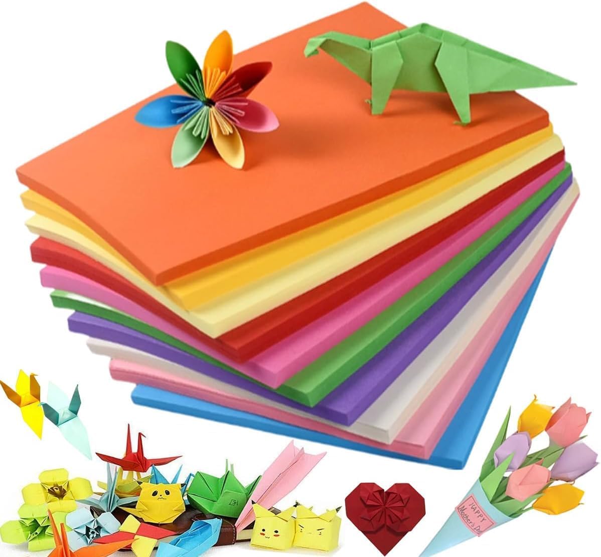 Double-Sided Colored Craft Paper 100 Sheets 