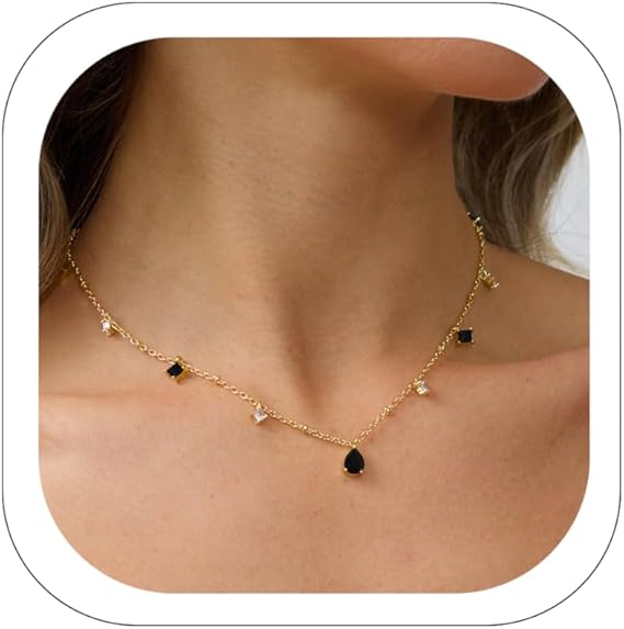 Elegant 14K Gold Plated Diamond CZ Choker Necklace
