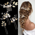Elegant 4 Pcs Bridal Hair Pins with Pearls 