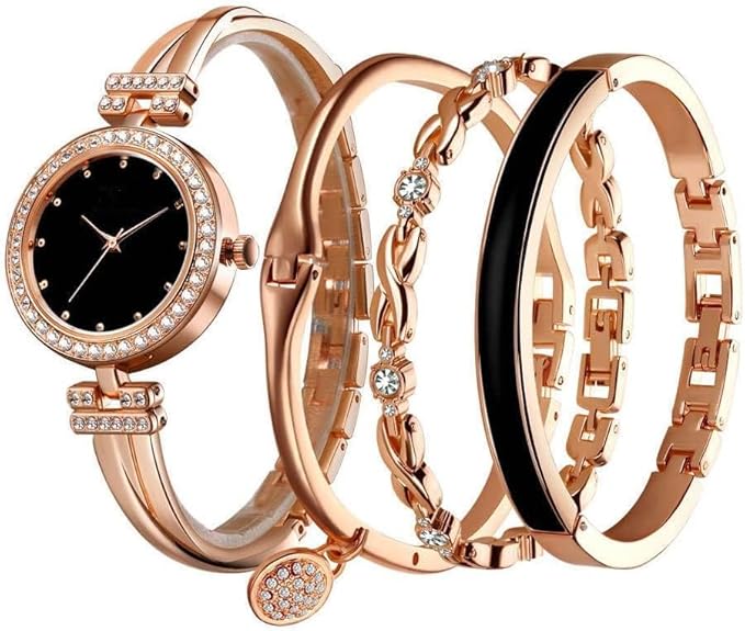 Elegante Watch and Bracelet Set for Women 