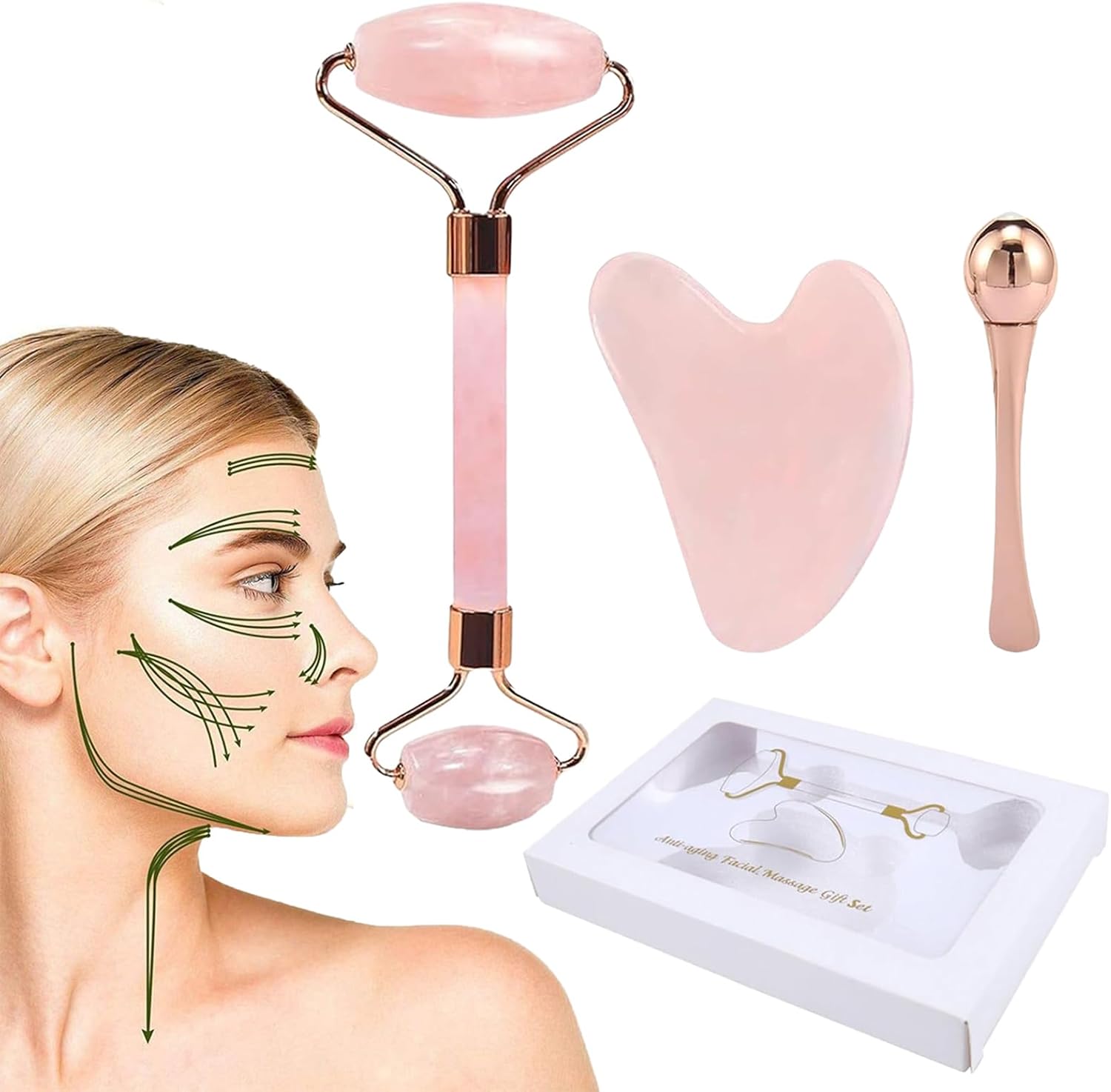 Facial Massage Roller Set 3 Pcs