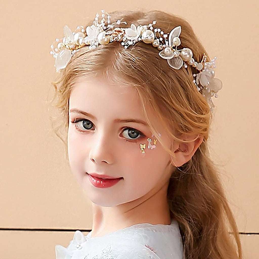Flower Crystal Headpiece Rhinestone Pearl 
