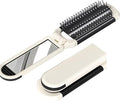 Folding Travel Hair Brush with Detachable Mirror 
