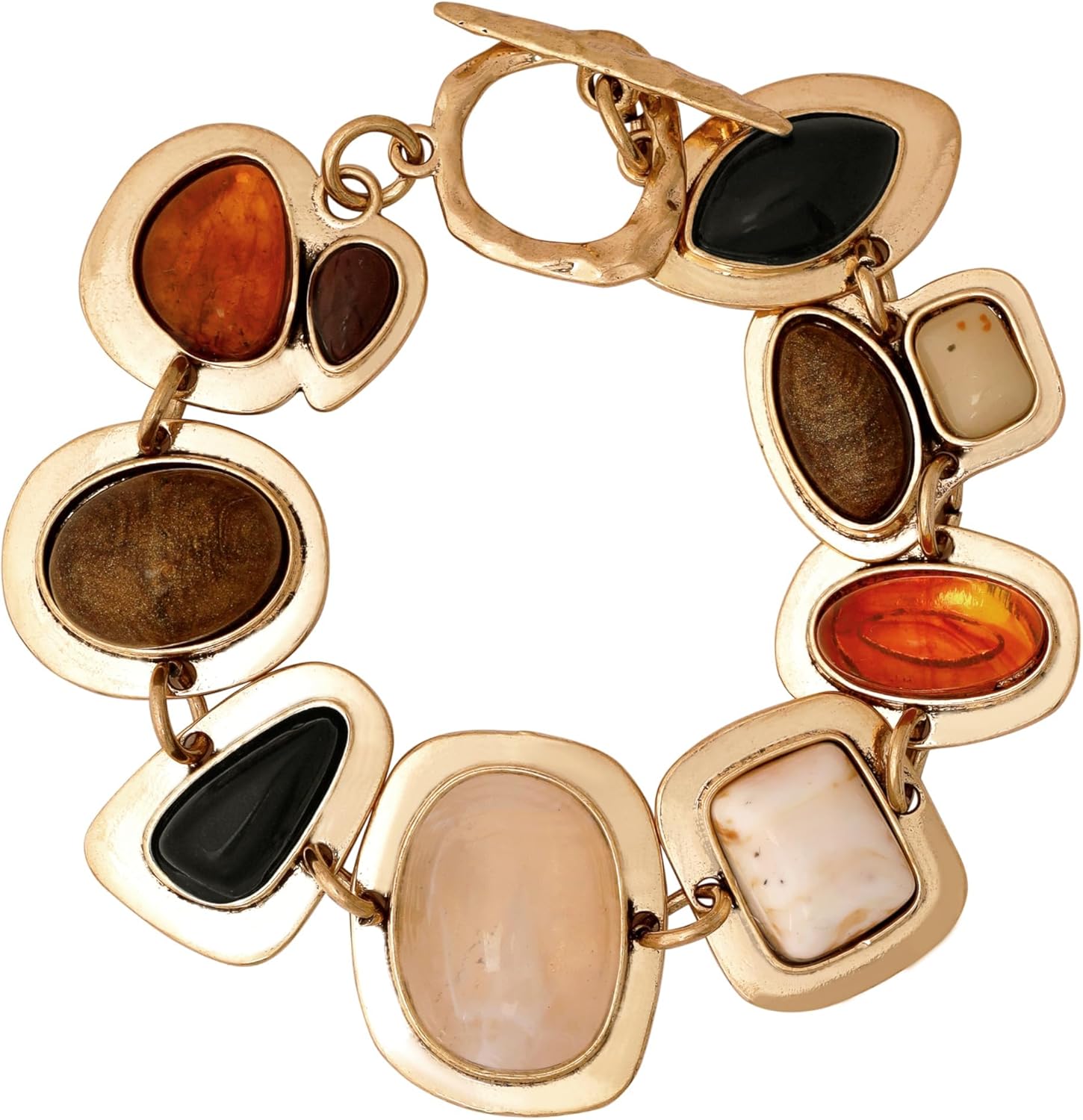 Geometric Metal Stone Bracelet for Women 