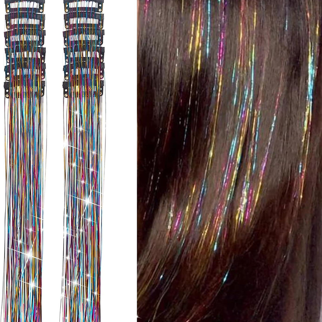 Glitter Tinsel Hair Extensions Clip