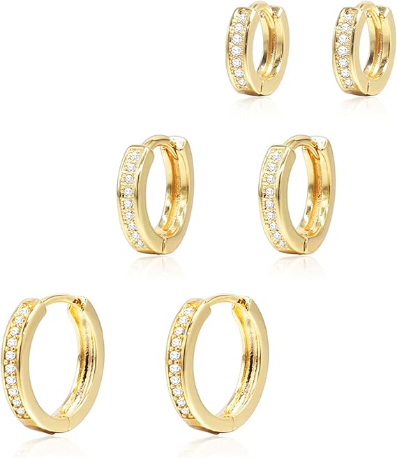Gold Plated Hoop Earrings for Women 