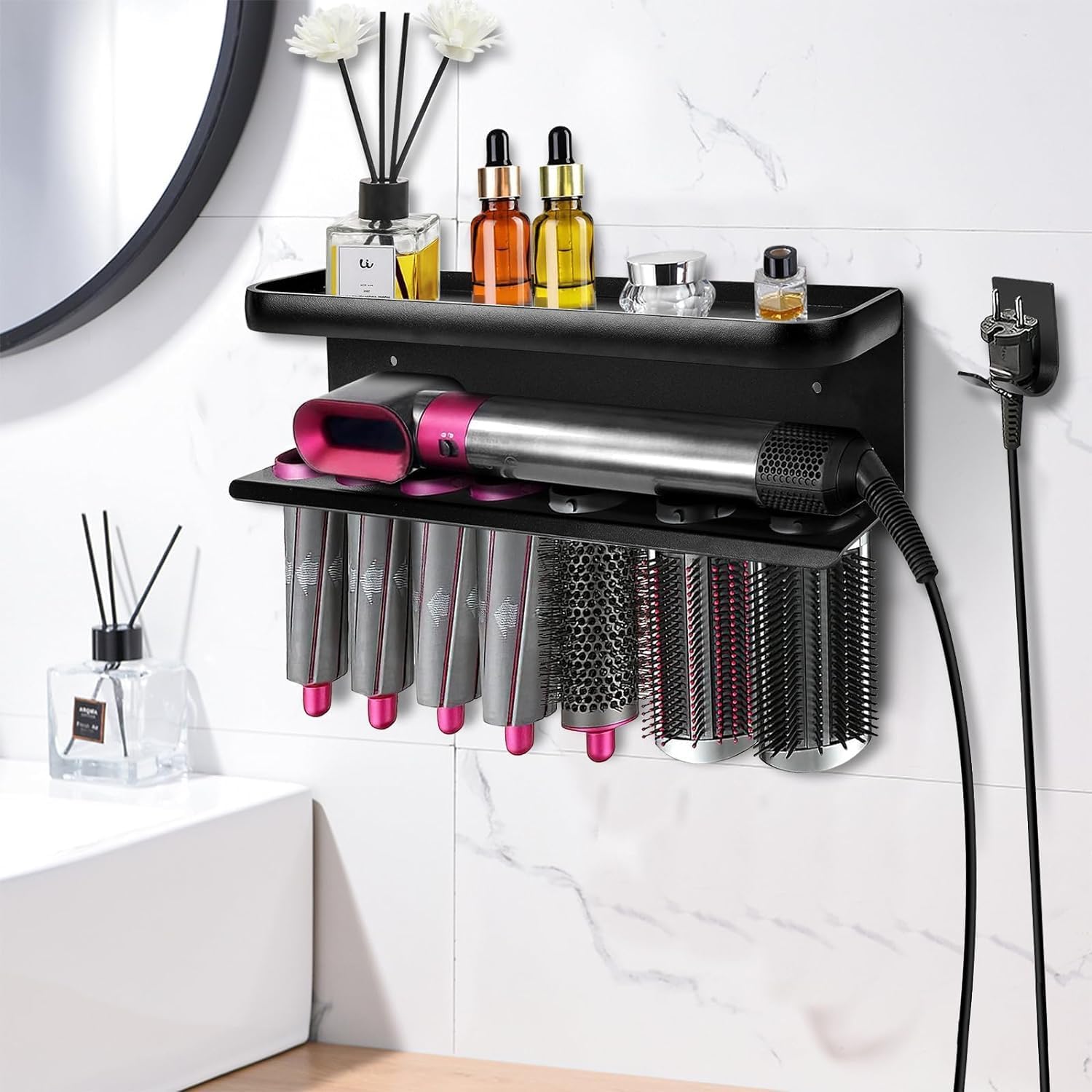 Hair Styling Tool Organizer Wall Rack
