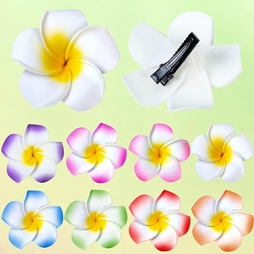 Hawaiian Flower Hair Clips 24 Pack 