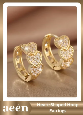 Heart-Shaped Hoop Earrings for Women