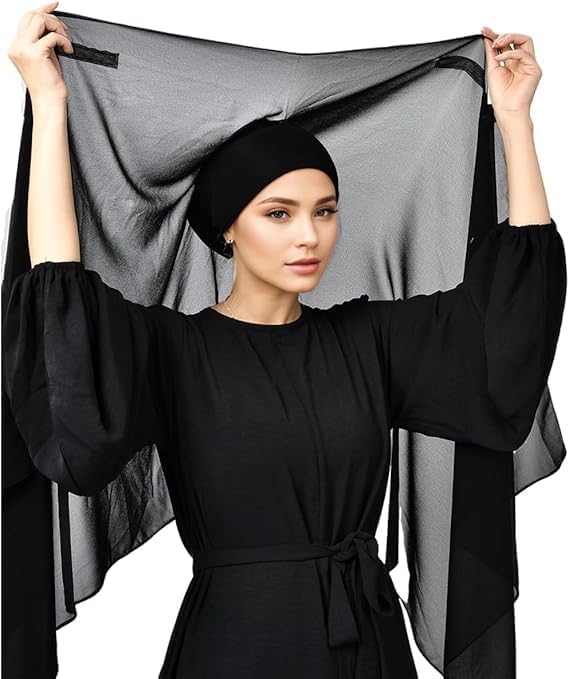 Hijab Chiffon Scarf with Built-in Undercap