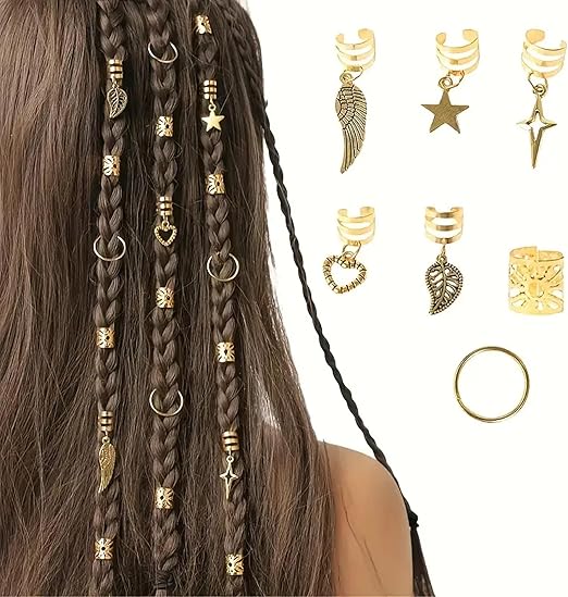Hippie Style Hair Rings Set – 35 Pcs 