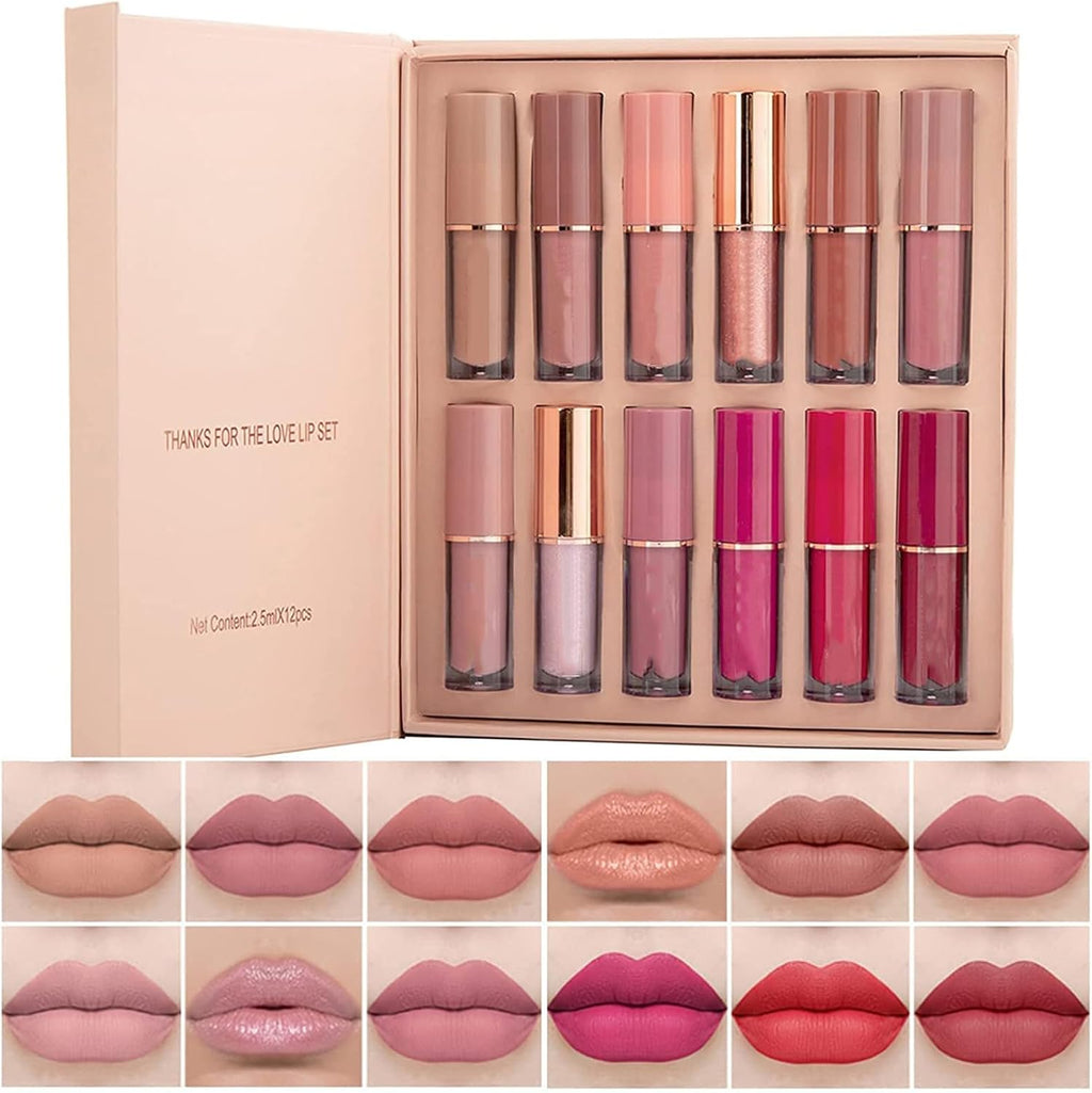  Matte Liquid Lipstick Set 12 Colors 