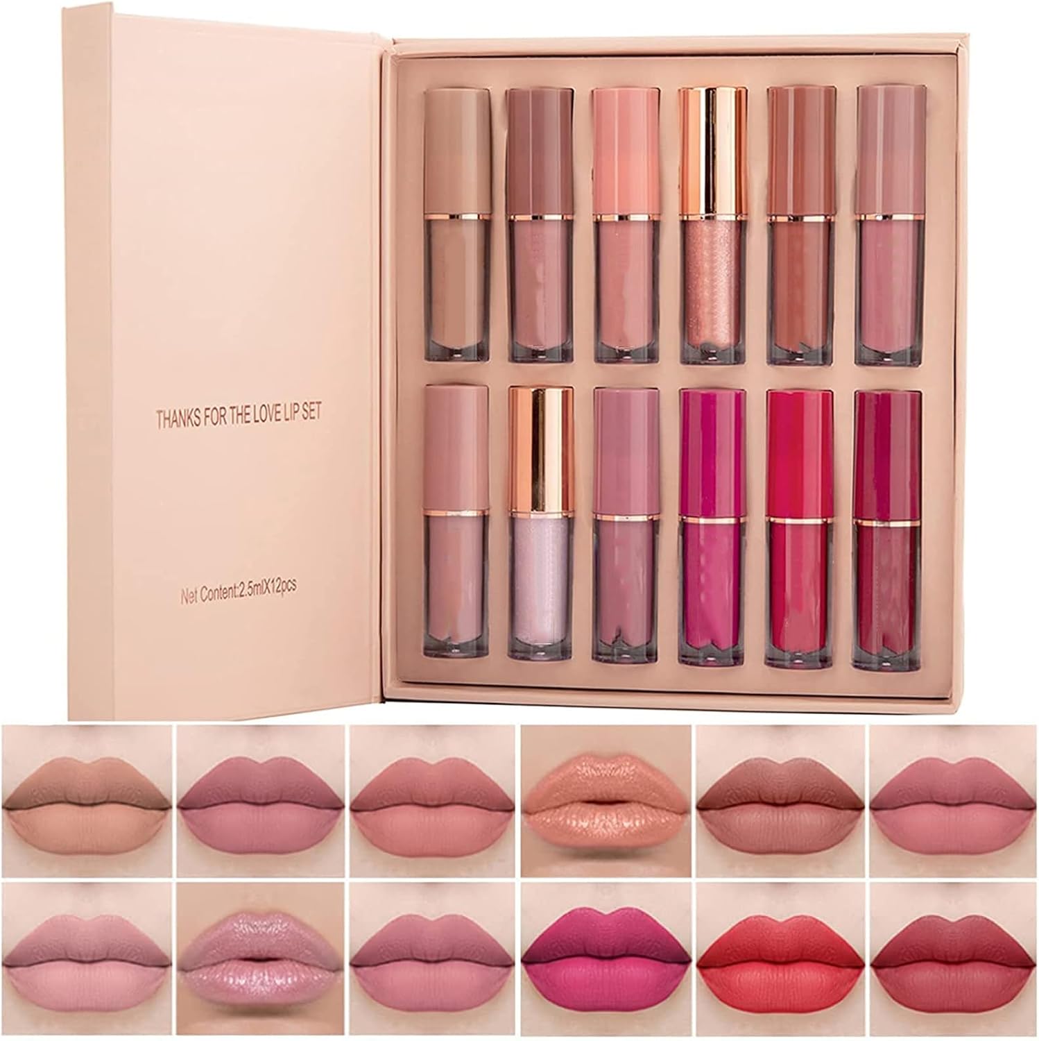  Matte Liquid Lipstick Set 12 Colors 
