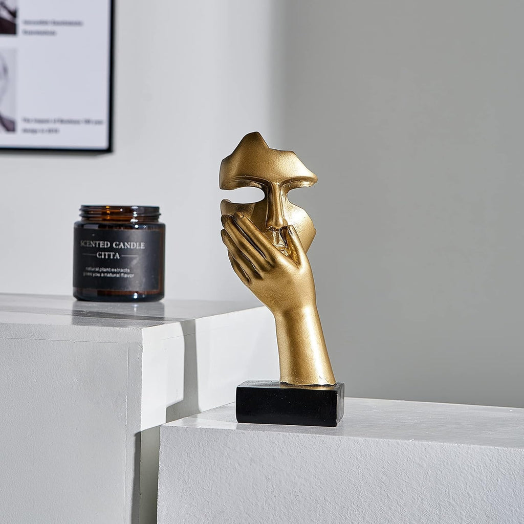 Modern Abstract Woman Face Sculpture