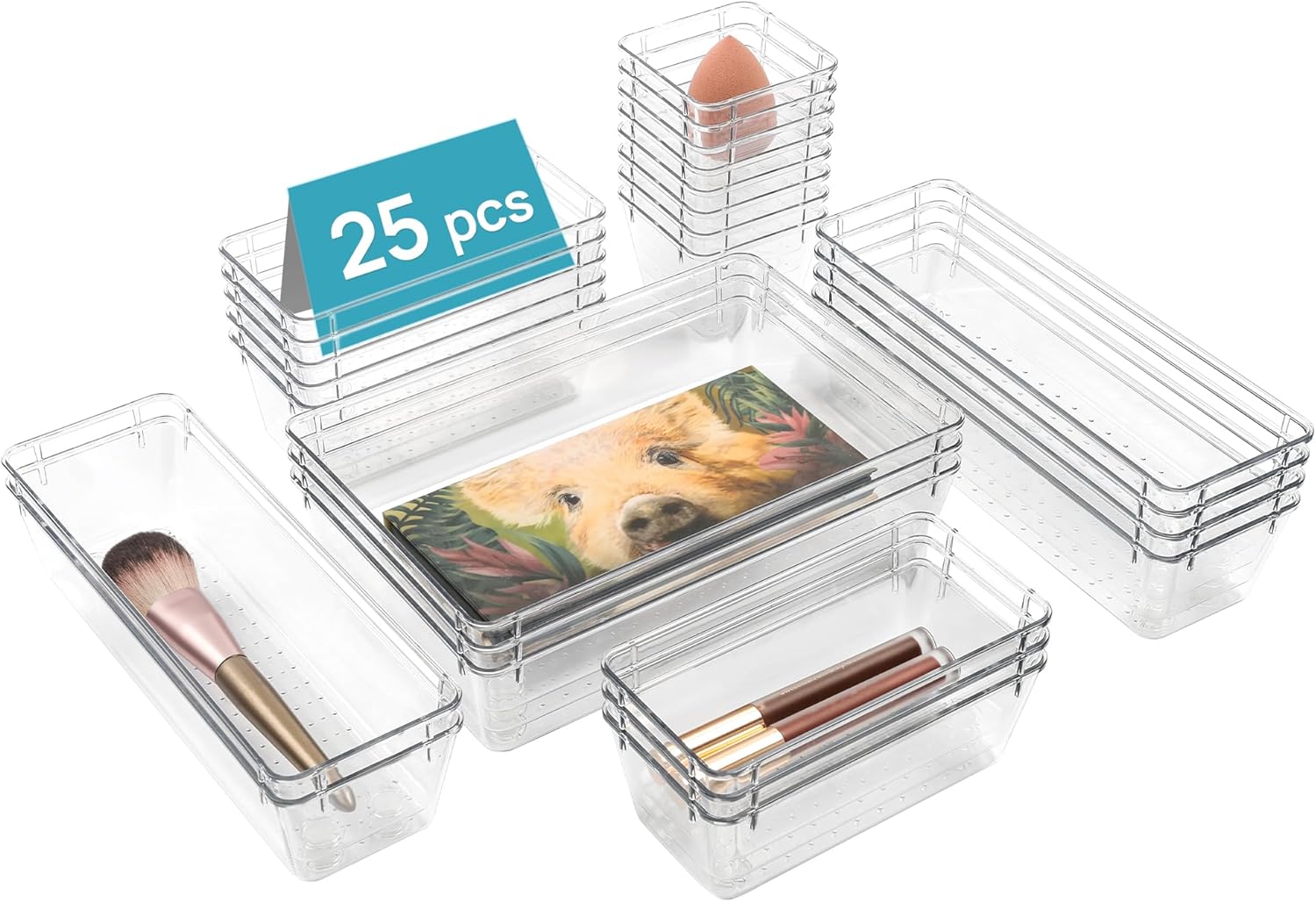 Plastic Drawer Organizer Set 25 Pcs 