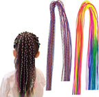 Rainbow Hair Wraps for Braids & Dreadlocks 116 Pcs 