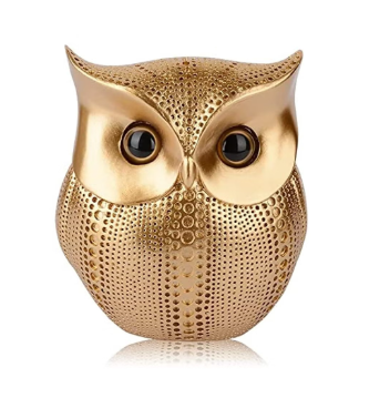 Retro Gold Owl Statue Home Decor