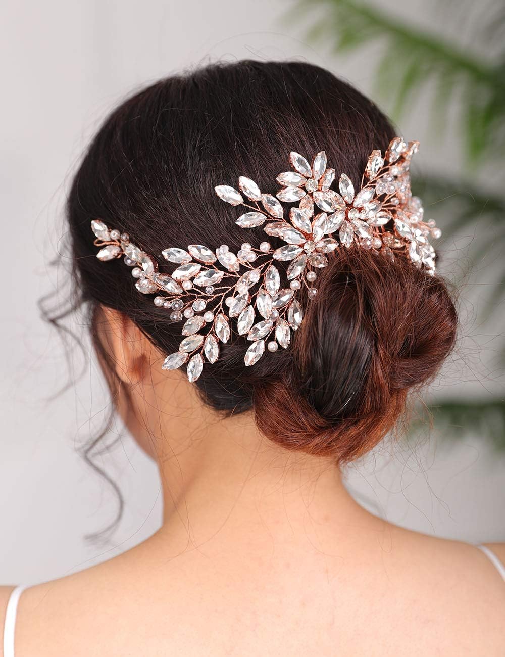 Rhinestones & Pearl Wedding Hair Comb