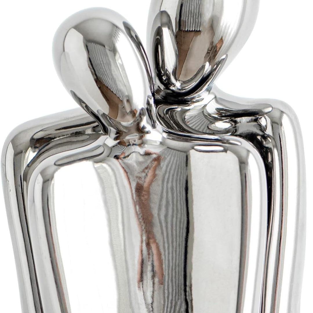 Romantic Couple Statue Decor Silver 