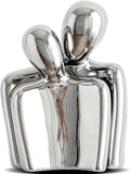 Romantic Couple Statue Decor Silver 