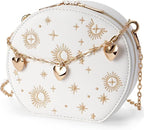 Round Crossbody Bag for Women 