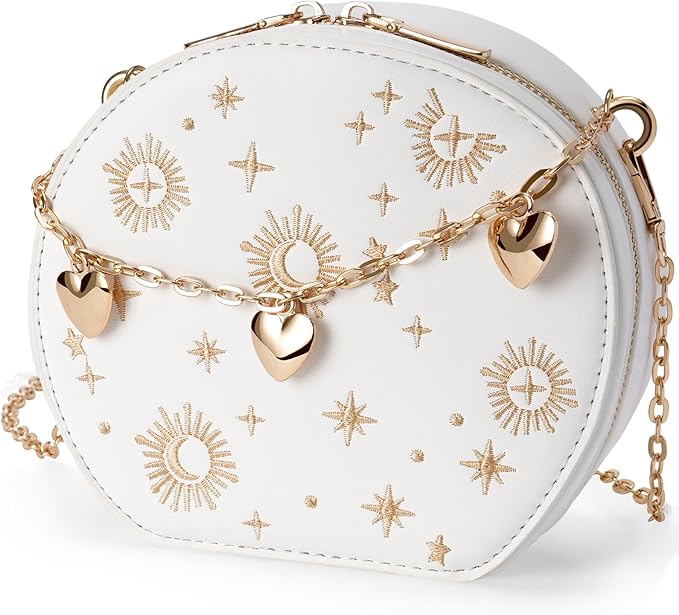 Round Crossbody Bag for Women 