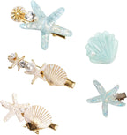 Shell Pearl Starfish Hair Clip Set for Women & Girls 