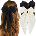 Silky Satin Hair Bows for Women 2 Pcs 
