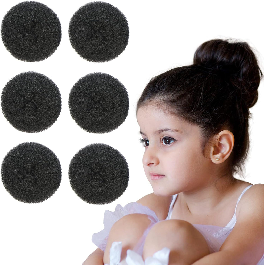 Styla Hair Donut Bun Maker for Kids (6 Pcs Black)