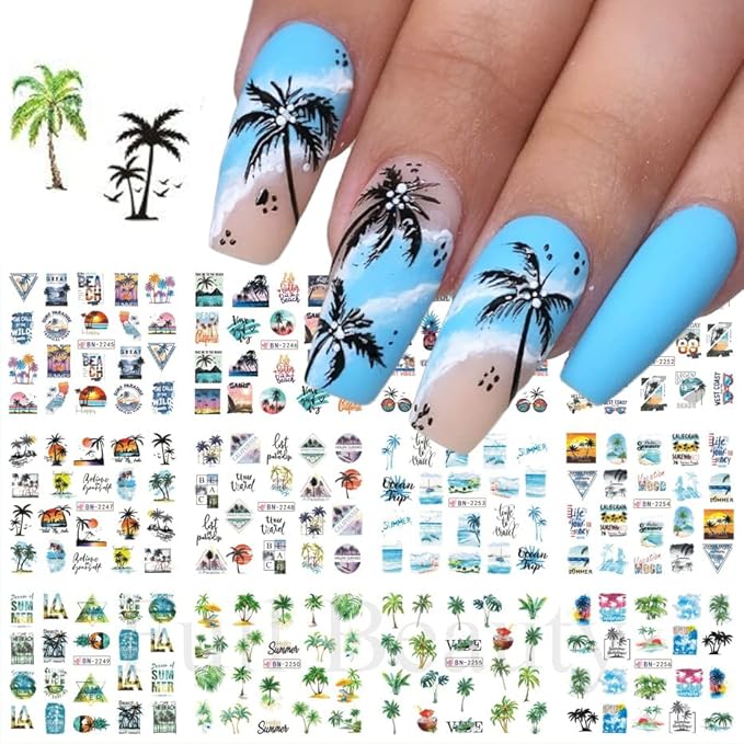Summer Nail Art Stickers 12 Sheets 