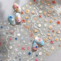 Summer Starfish Nail Art Stickers 3 Sheets 