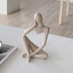 Thinker Statue Sandstone Resin Sculpture 