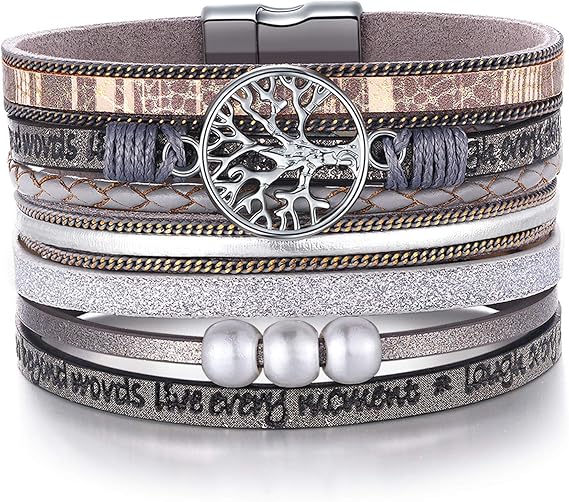 Tree of Life Leather Bracelets for Women 